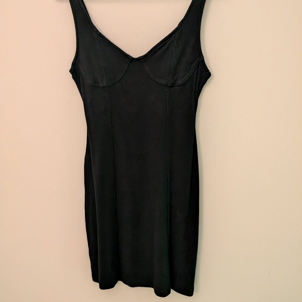 Aerie Classic Ribbed Black Dress - Picture 6 of 6